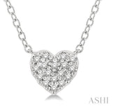 10K White Gold Necklace Diamond Heart Pendant